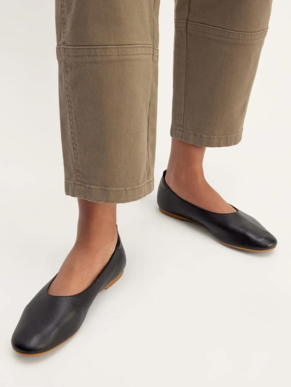 Everlane Black Leather Ballet Flats